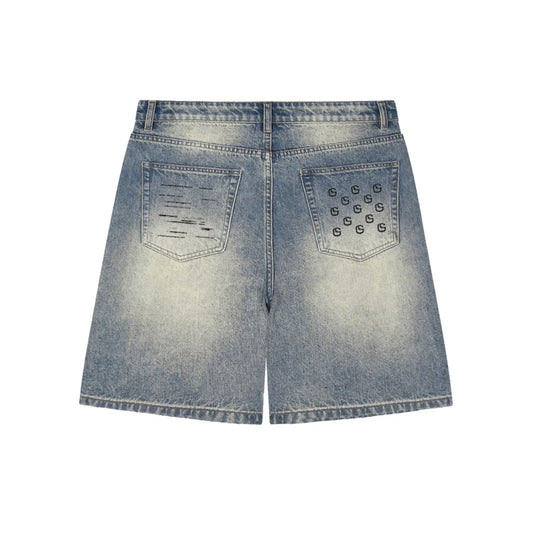 GL1TCH Disstressed Denim Shorts